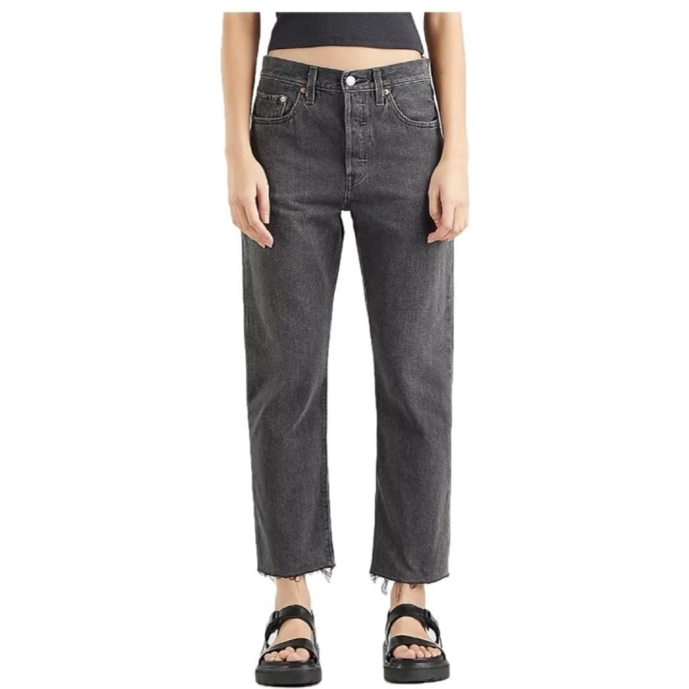 NWT Levi’s 501 Cropped Jeans High Rise Straight Button Fly size 4 or 12 New $80 - Picture 3 of 13